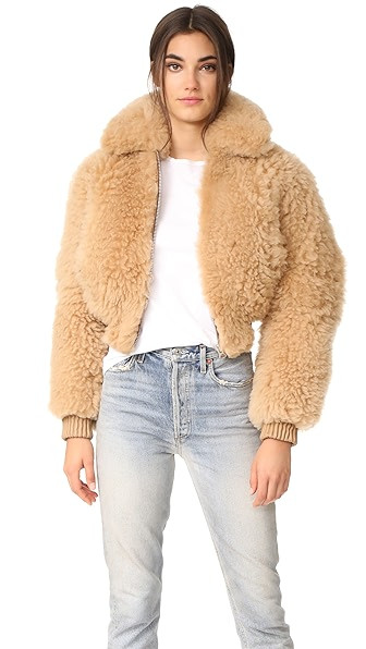 Acne Studios Linne Cropped Shearling Jacket | Shopbop