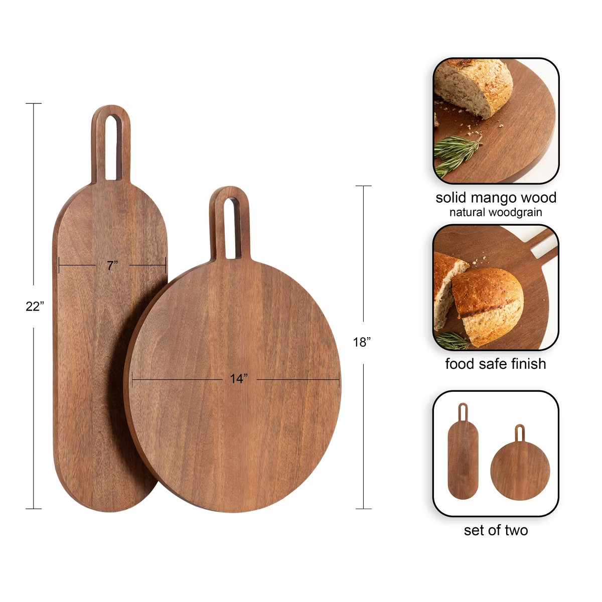 Kate and Laurel Staven 2 Piece Wood Serving Board Set | Target