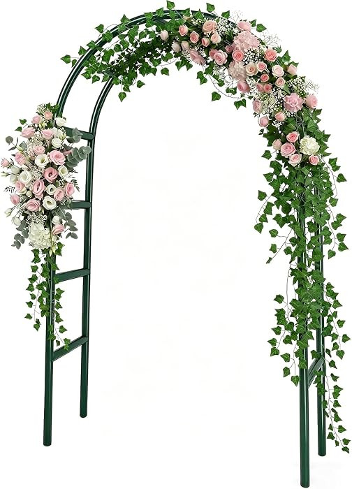 RUBFAC 7.8ft Garden Arch, Metal Trellis for Climbing Plants Outdoor | Amazon (US)