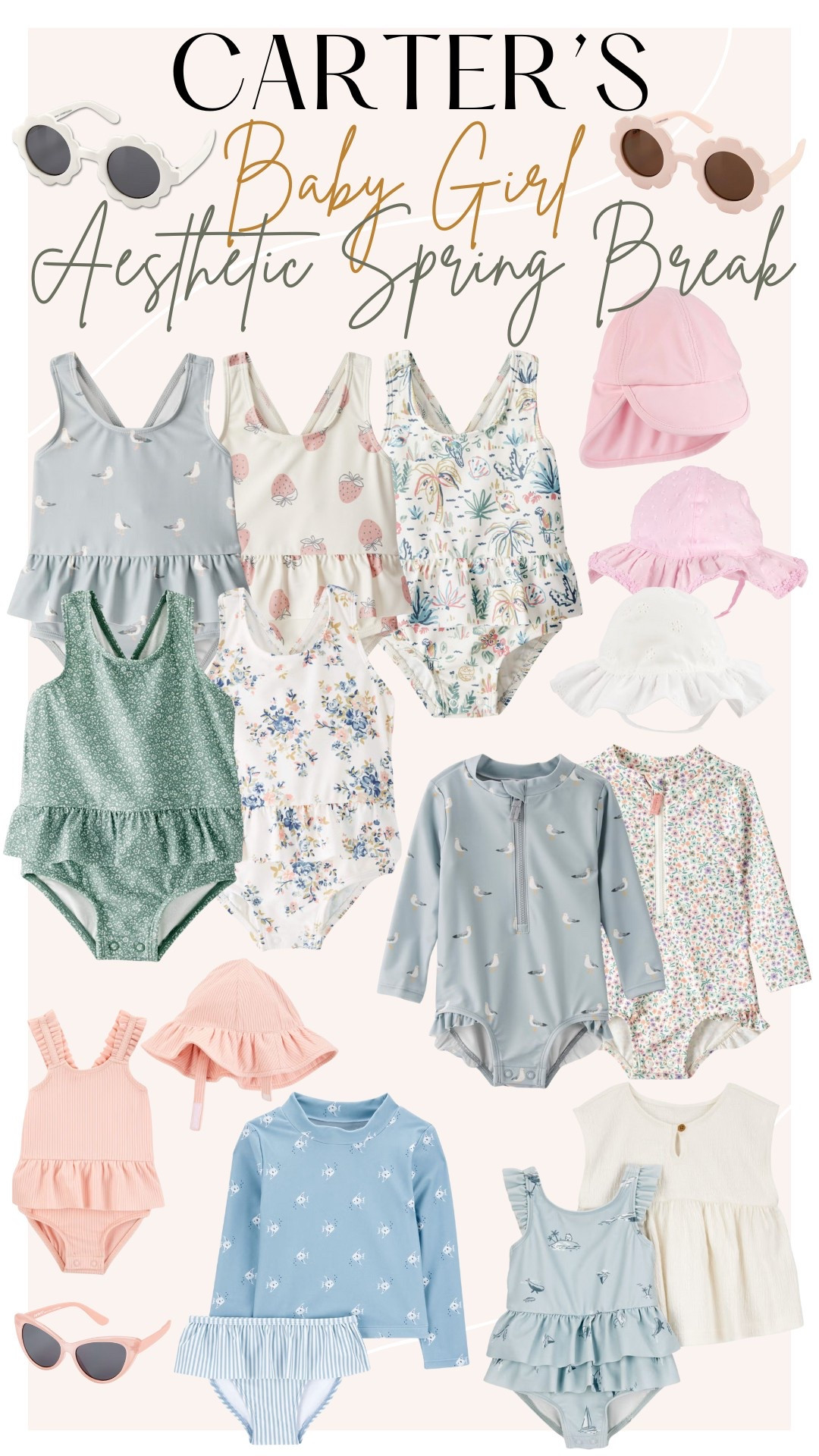 Aesthetic, muted, neutral swimwear for baby girls from Carter’s 🤍 Currently on sale!! So adorable! 🌸

#LTKFamily #LTKKids #LTKBaby