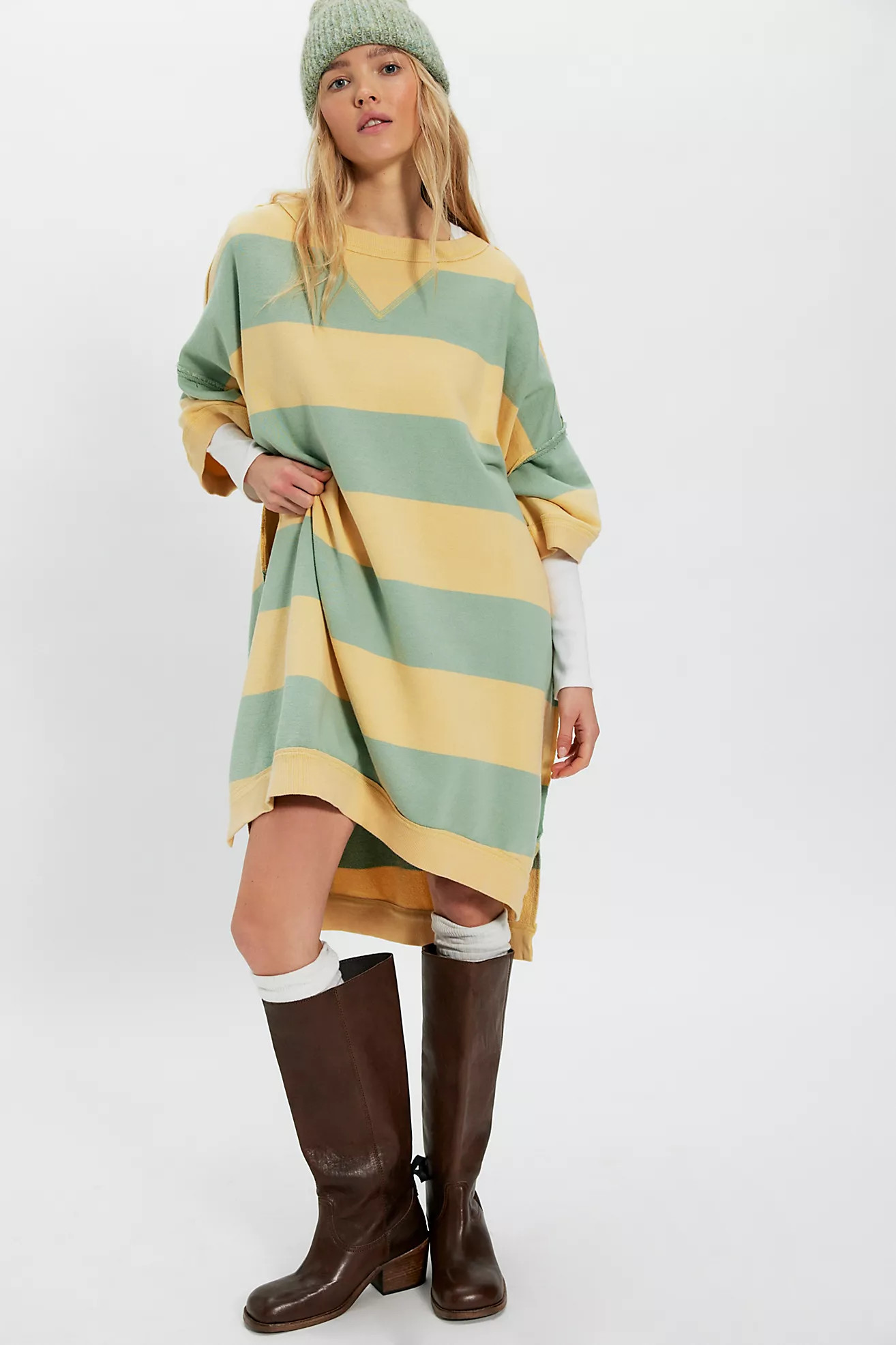 We The Free Out Here Striped Maxi Sweatshirt | Free People (Global - UK&FR Excluded)