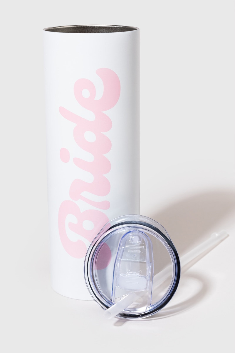 Bride Stainless Steel Skinny Tumbler White | Francesca's