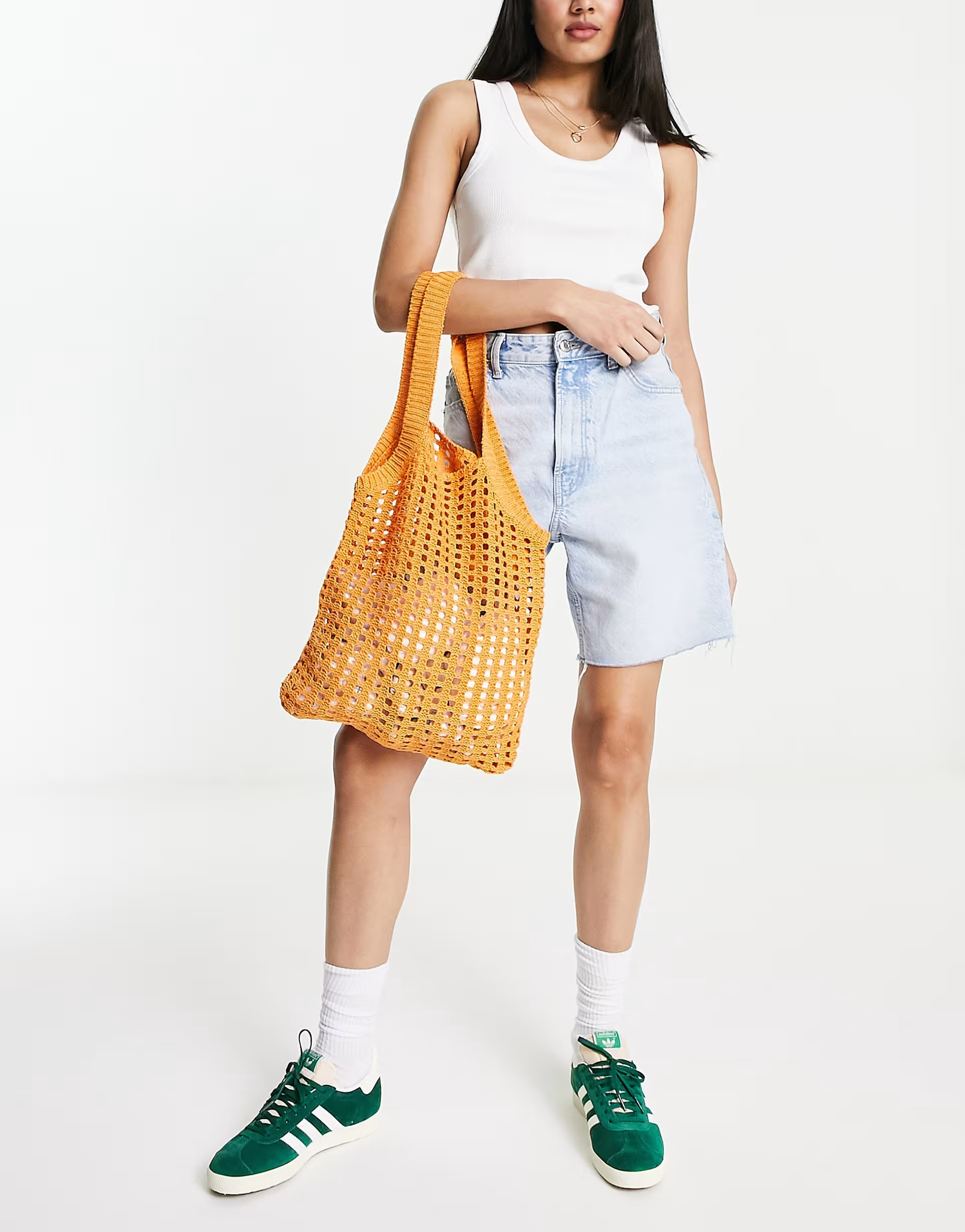 My Accessories London crochet tote bag in orange | ASOS (Global)