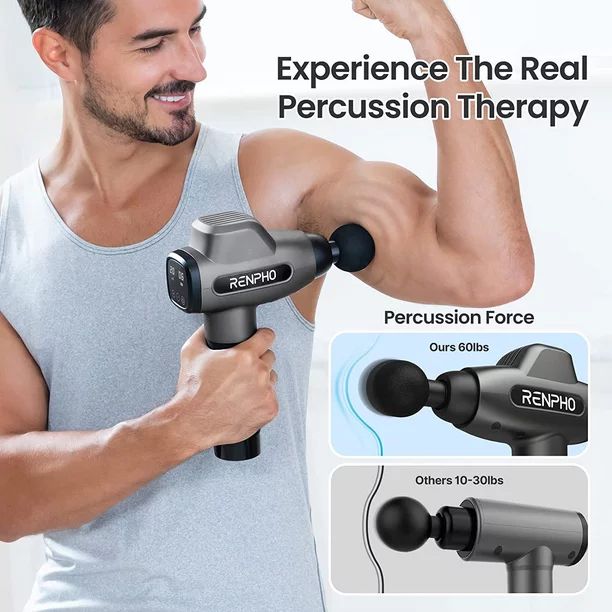 Renpho Percussion Muscle Massage Guns for Athletes Pain Relief -Black, Ideal Gifts - Walmart.com | Walmart (US)