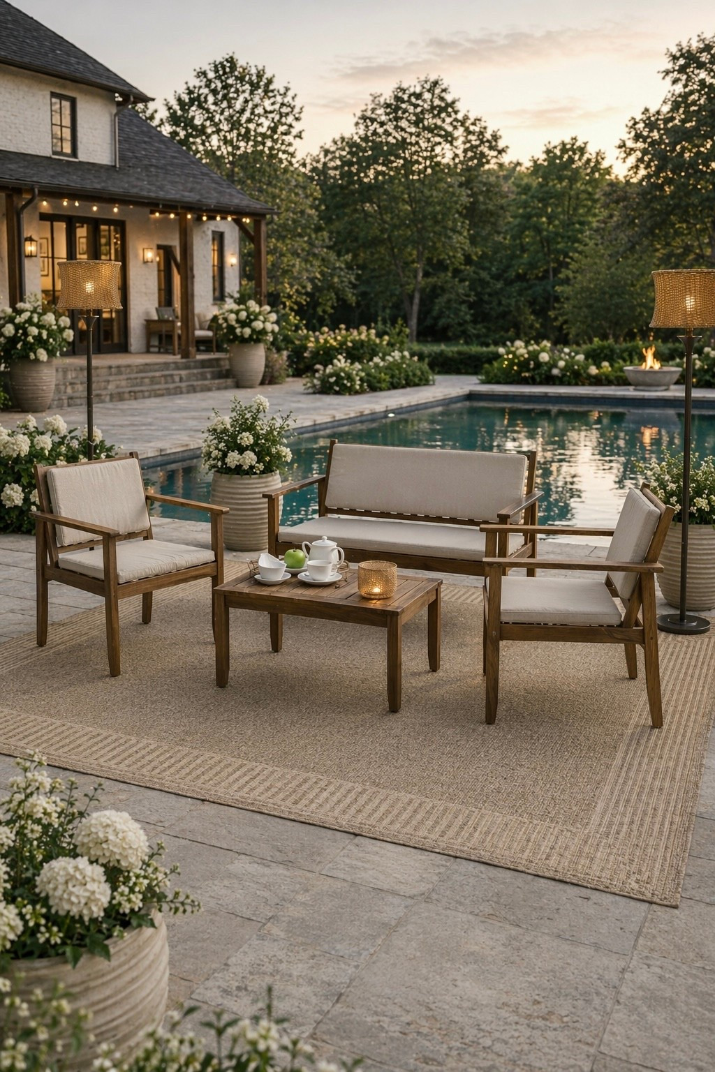 Wayfair Patio Finds. This outdoor setup is giving the perfect mix of elevated and effortless. The warm wood patio set paired with these neutral cushions instantly creates a relaxed, pulled-together look, and the rug underneath really anchors the whole space. I love how the planters bring in soft texture with the florals, and those outdoor floor lamps add the prettiest glow as the sun goes down. It’s one of those setups that feels cozy, functional, and styled without trying too hard—exactly what you want for spring and summer nights by the pool.

@Wayfair #ad #wayfair #wayfairpartner #outdoorfurniture #patiodecor #outdoorrug #outdoorlighting #planters

#LTKHome #LTKSaleAlert #LTKSeasonal