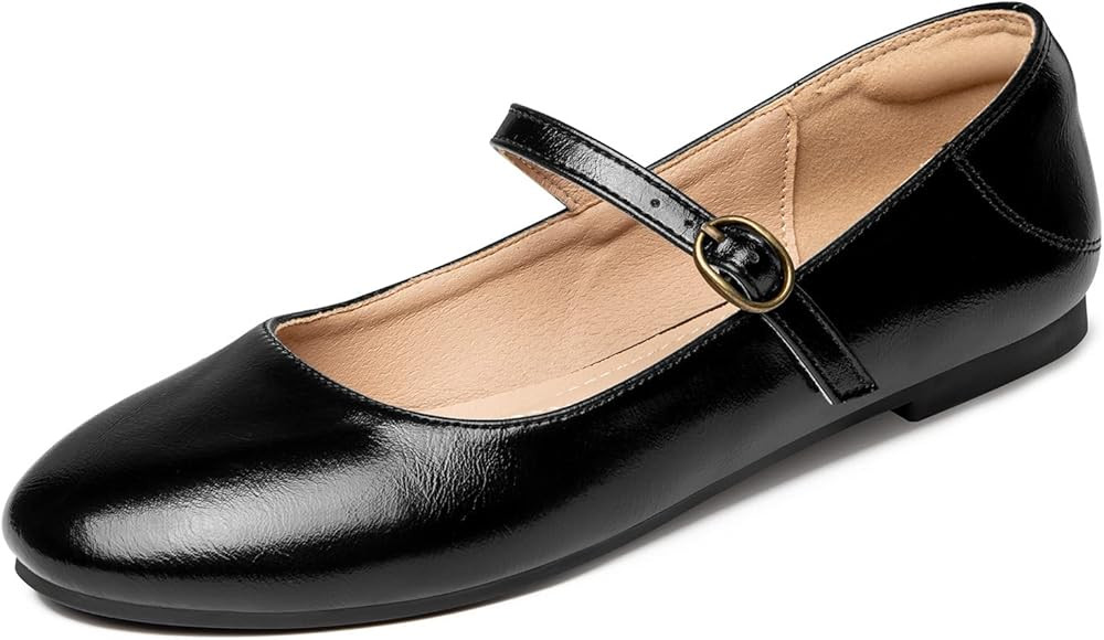 Rekayla Mary Jane Flats Shoes Women Dressy Comfortable Round Toe Slip on Ballet Flat | Amazon (US)