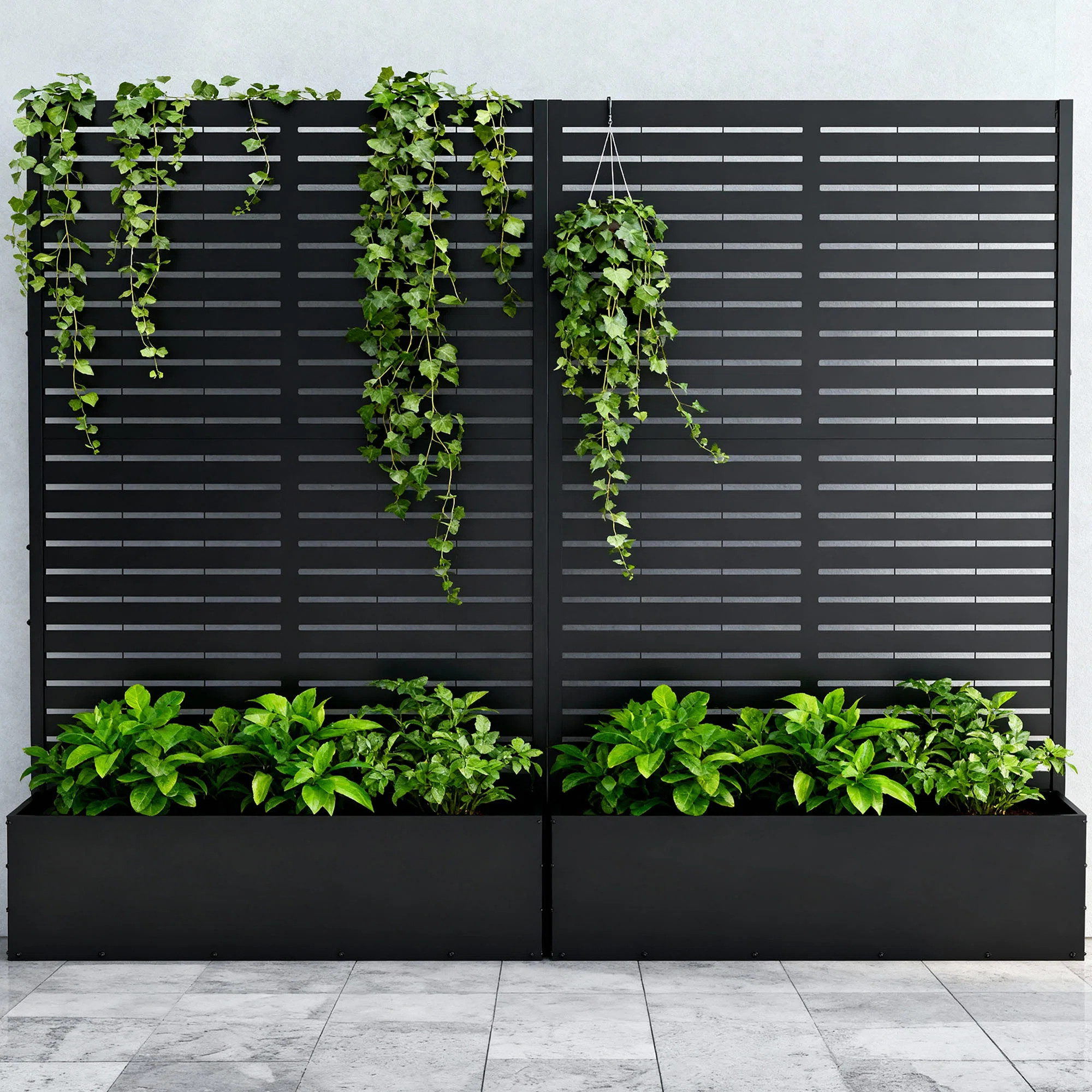 Metal Planter Box With Trellis Set Of 2 (Set of 2) | Wayfair North America