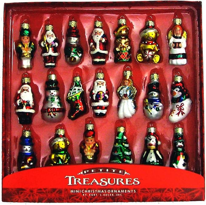 Kurt Adler 20-Piece Petite Treasures Glass Ornament Set for Christmas | Amazon (US)