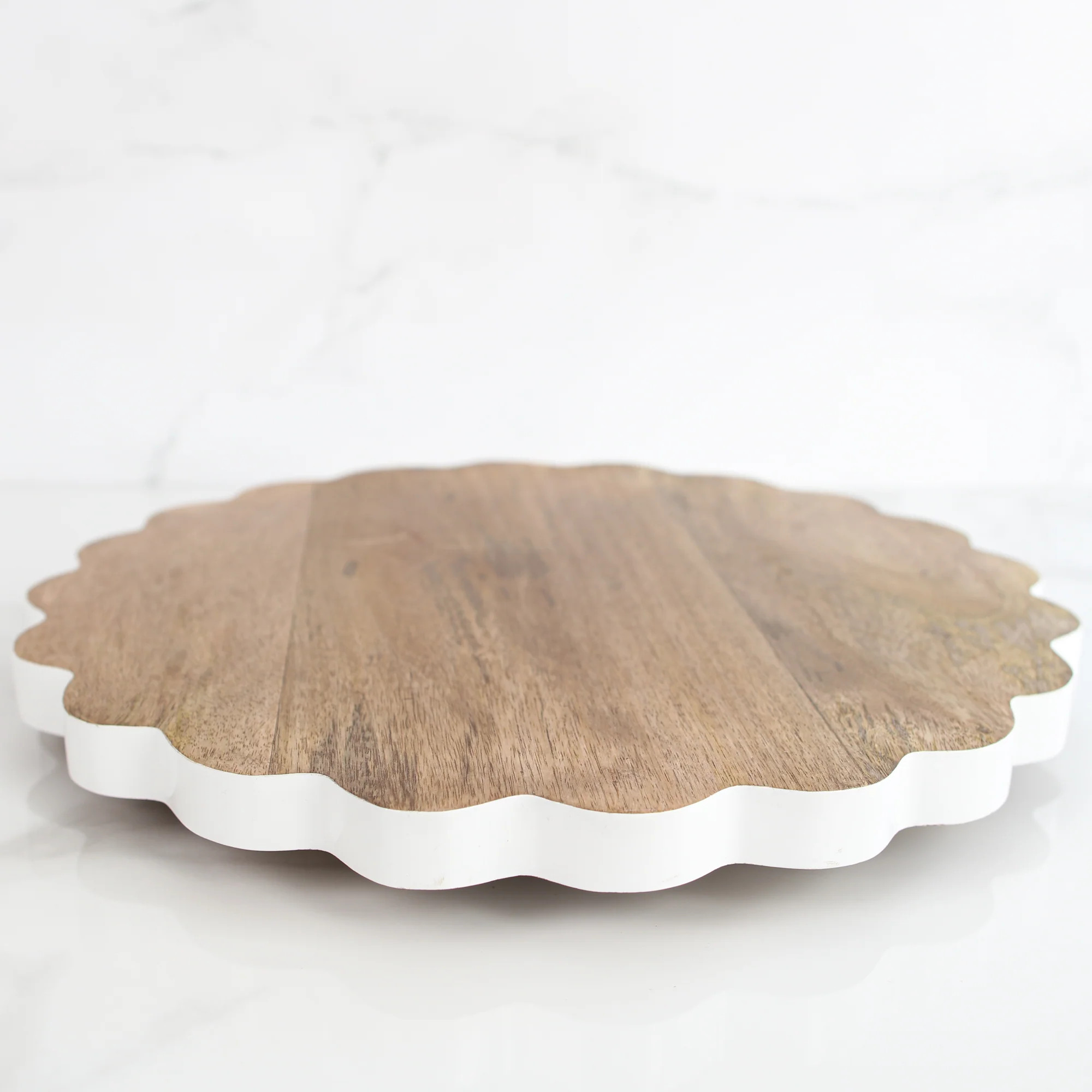 Mango Wood Scalloped Lazy Susan | Interior Delights