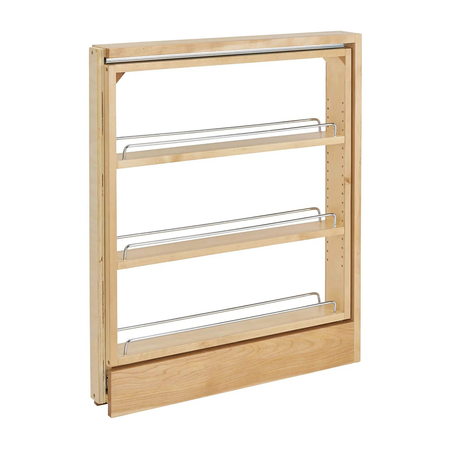 Rev-A-Shelf 3-in W x 27.31-in H x 23-in D 3 -Tier Cabinet-mount Natural Maple Wood Pull-out Spice rack one_size in Brown | 269780 | Lowe's