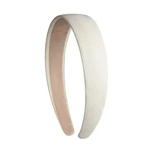 Motique Accessories 1 Inch Wide Suede Like Headband Solid Hair band for Women and Girls - Cream | Amazon (US)