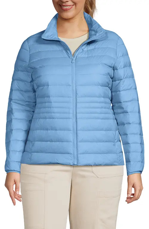 Lands' End Wanderweight Ultralight Packable Down Jacket in Bermuda Blue at Nordstrom, Size 3X | Nordstrom
