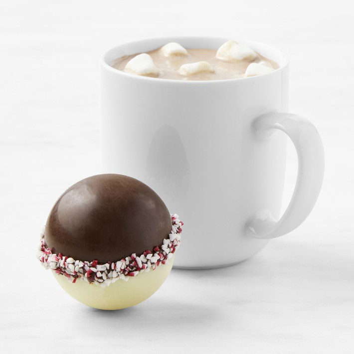 Williams Sonoma Peppermint Bark Hot Chocolate Bomb | Williams-Sonoma