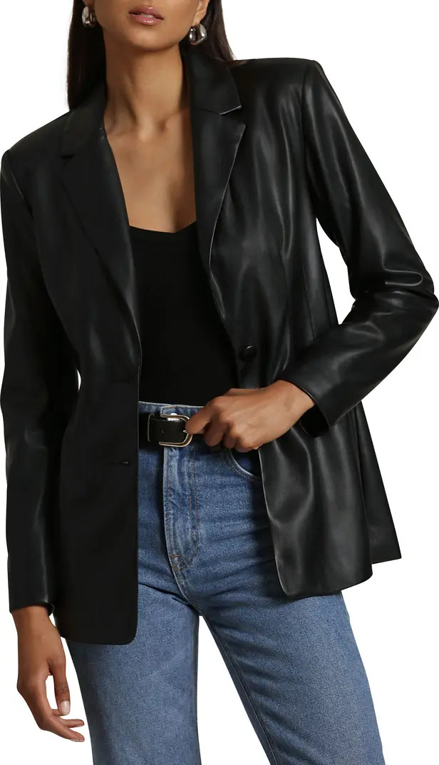 Avec Les Filles Sculpted Faux Ever Leather Blazer | Nordstrom | Nordstrom
