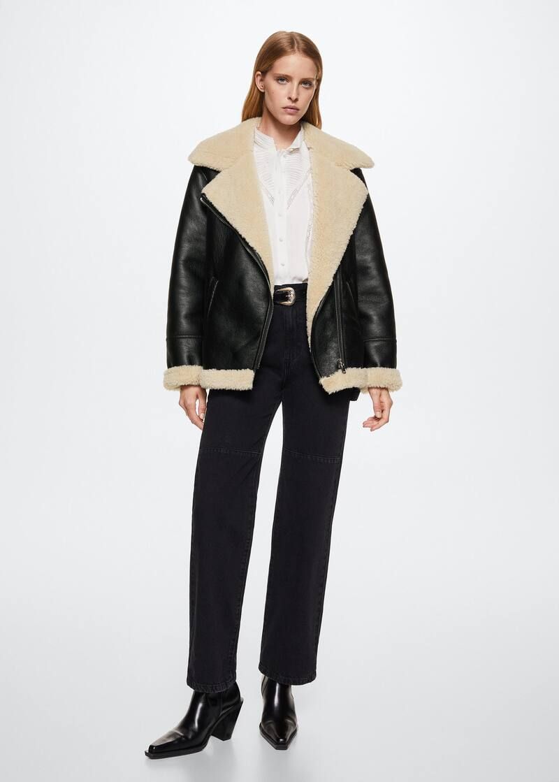 Faux shearling-lined jacket | MANGO (US)