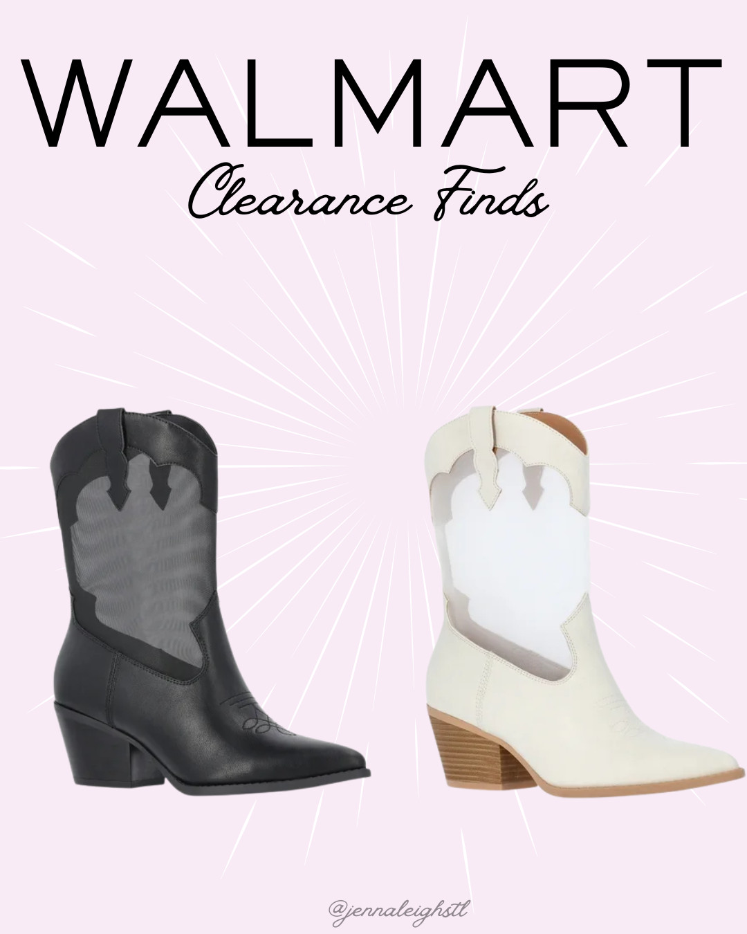Walmart clearance find. These No Boundaries sheer mesh western boots are over half off right now. Such a fun statement shoe for concerts, festivals, and summer outfits at an amazing price. 

 #LTKootd #LTKSaleAlert #LTKMidsize
