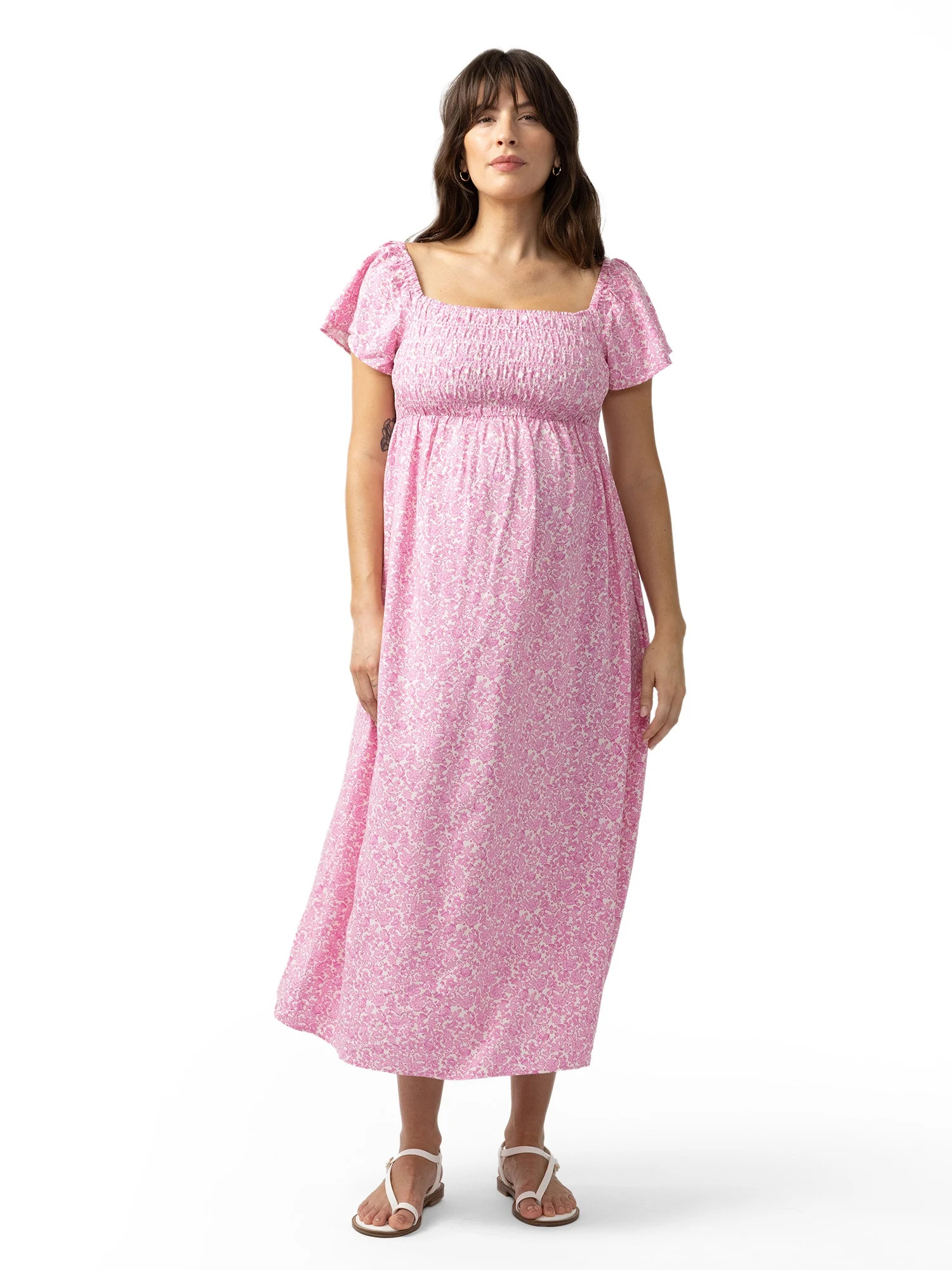 Ingrid & Isabel For Every Belly Women's Maternity Smocked Woven Dress, Sizes S-XXL | Walmart (US)