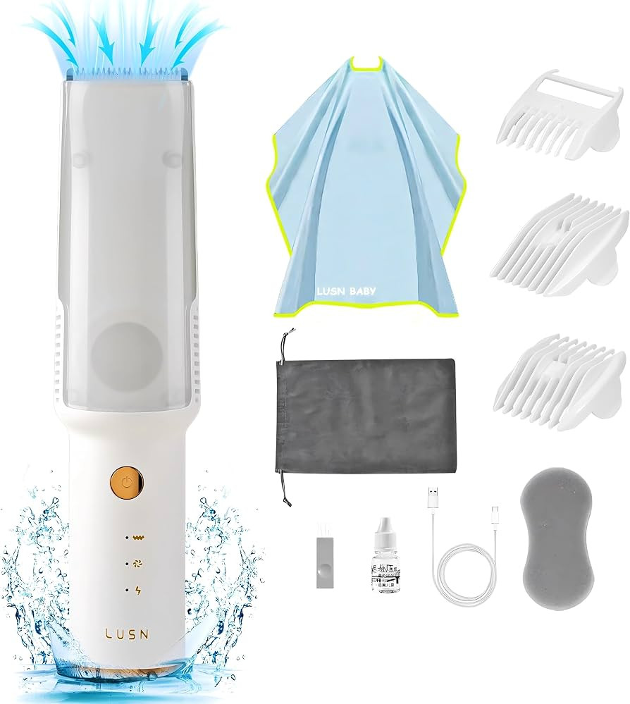 Baby Hair Clipper with Vacuum, Kids Hair Clippers Kit with 3 Guide Combs & 18 Piece, IPX7 Waterpr... | Amazon (US)