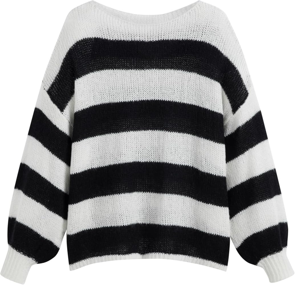CIDER Oversized Boat Neck Long Sleeve Sweater Trendy Casual Women's Knitwear | Amazon (US)