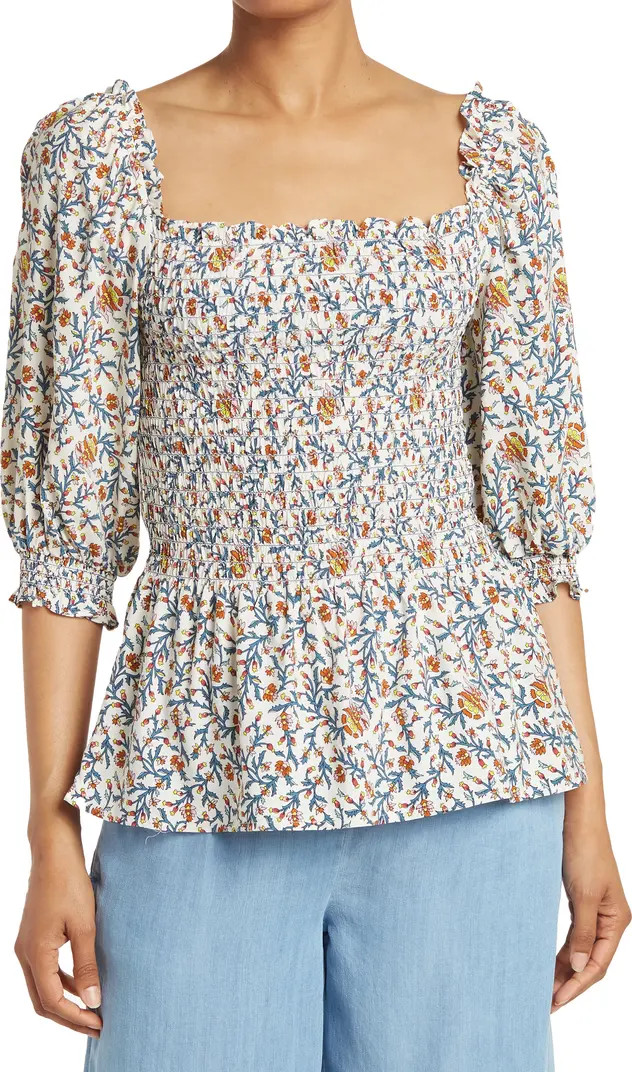 MAXSTUDIO MAX STUDIO Smocked Peplum Top | Nordstromrack | Nordstrom Rack