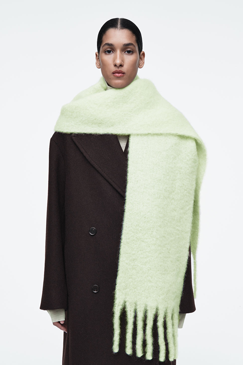 FRINGED BRUSHED-MOHAIR SCARF | COS UK