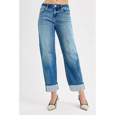 RISEN Slouchy Crop Barrel Cuffed Jeans | Target