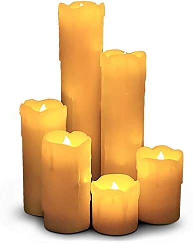 LED Lytes Timer Flameless Candles, Slim Set of 6, 2" Wide and 2"- 9" Tall, Ivory Color Wax and Fl... | Amazon (US)