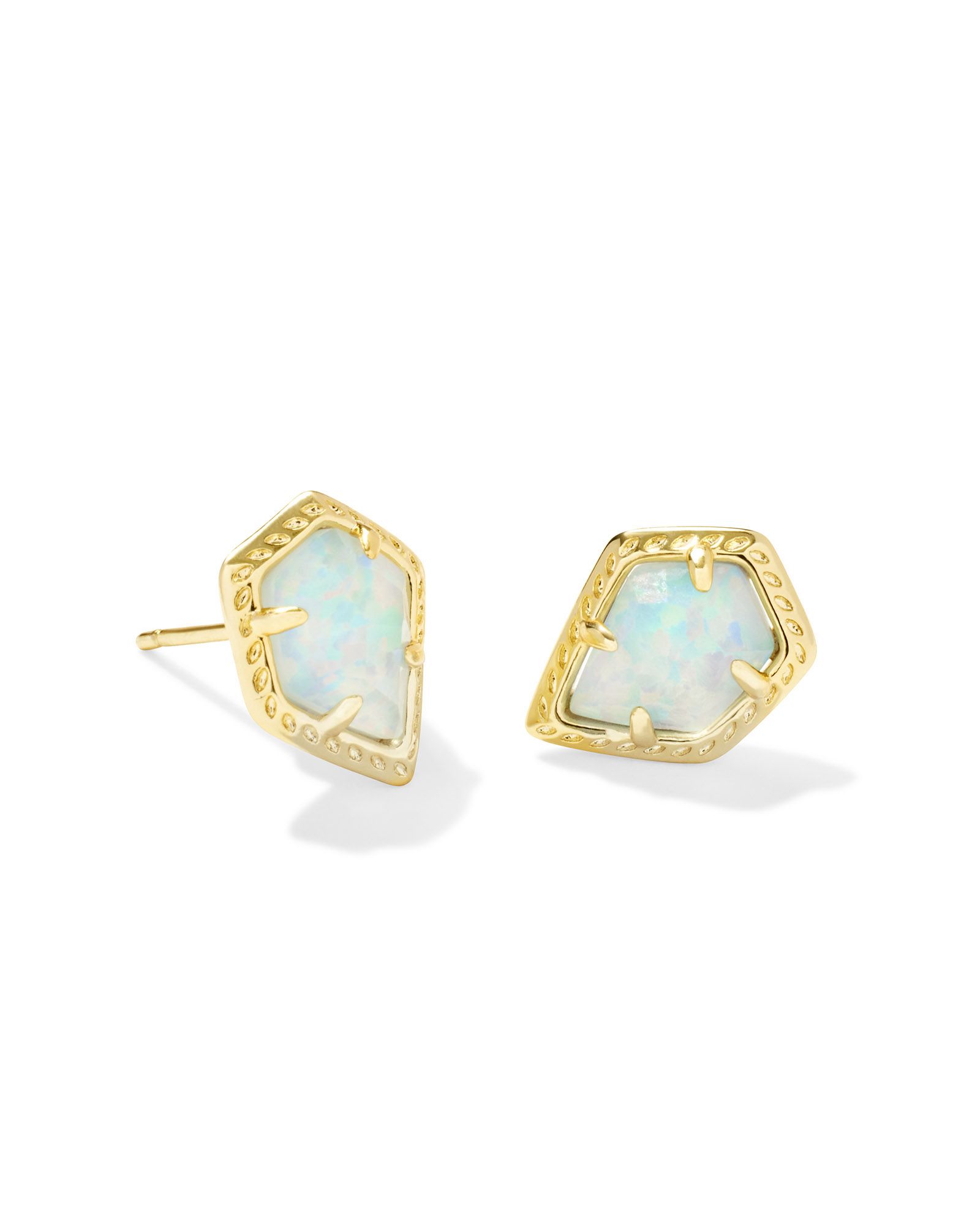 Framed Gold Tessa Stud Earrings in Iridescent Drusy | Kendra Scott