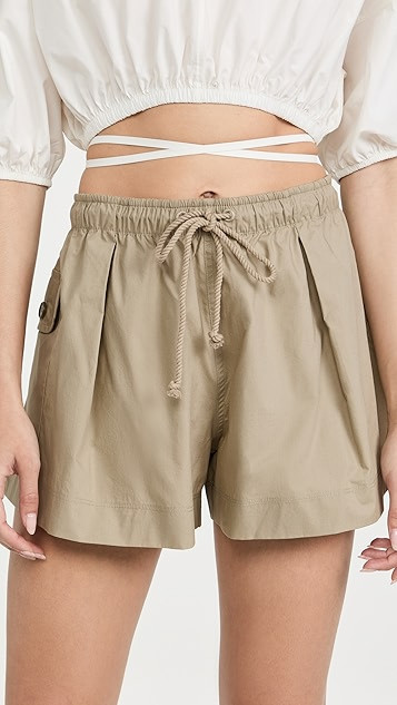 Hudson Poplin Pleat Gather Shorts | Shopbop