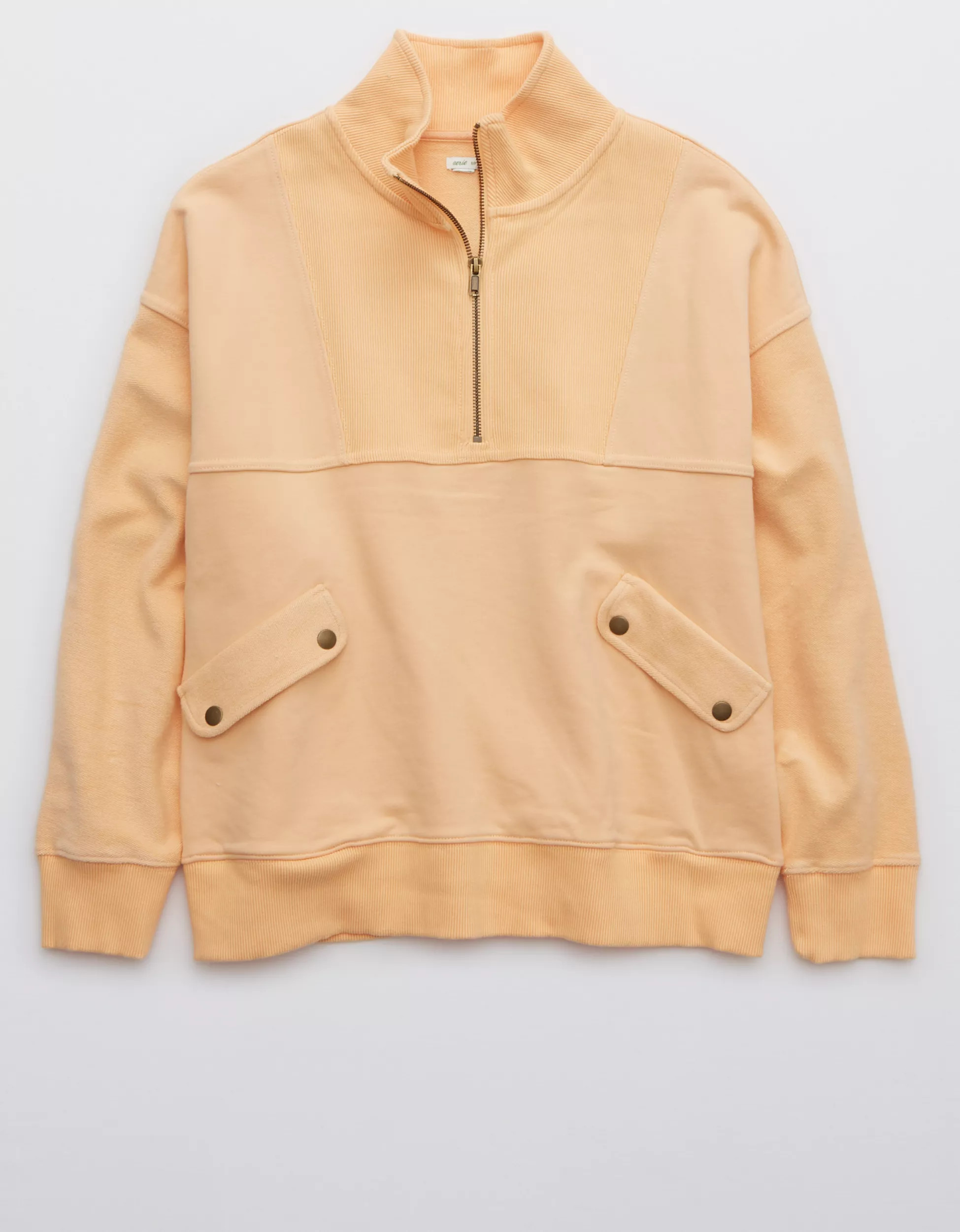 Aerie Luxe Motto Quarter Zip Sweatshirt | American Eagle Outfitters (US & CA)