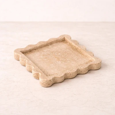 Beige Cement Scalloped Tray | luxe bCO