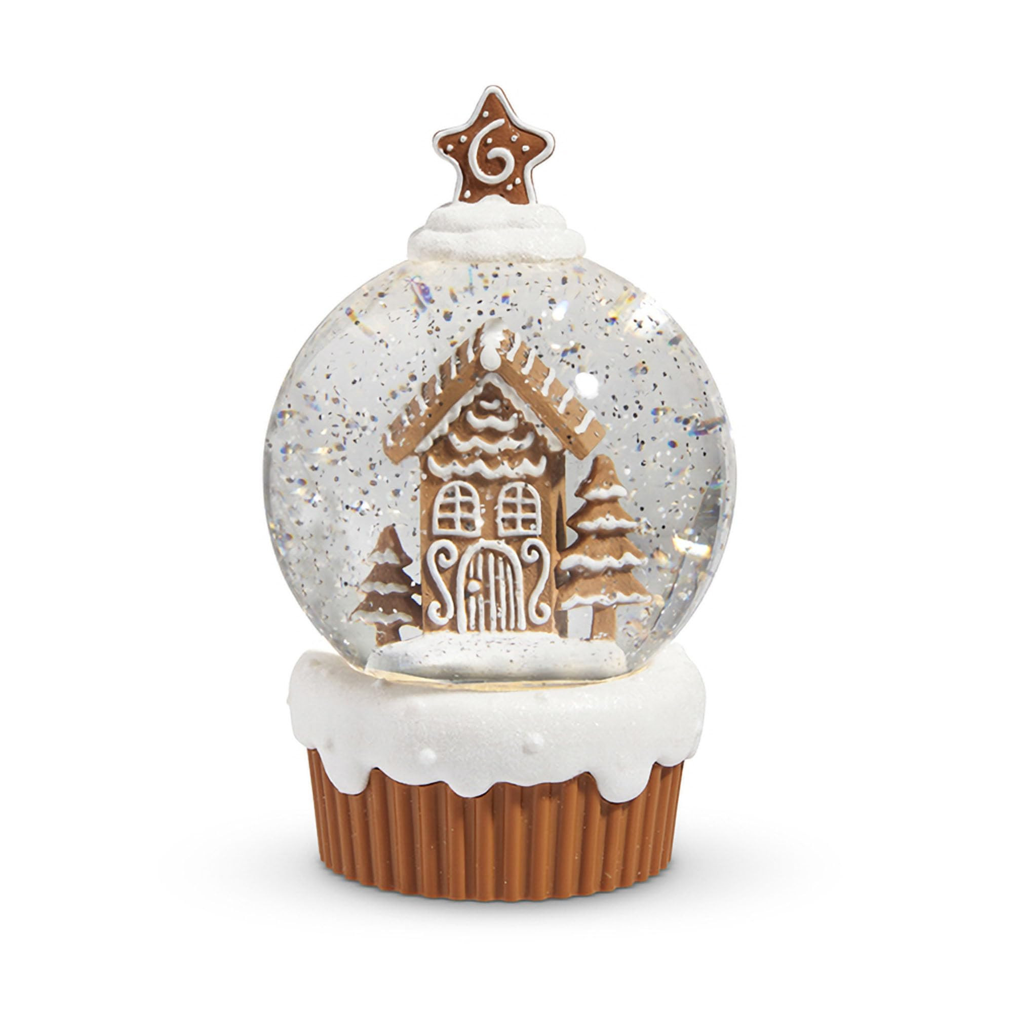 Raz Imports Gingerbread Lane 7.75" Lighted Gingerbread Village Cupcake with Swirling Glitter | Amazon (US)
