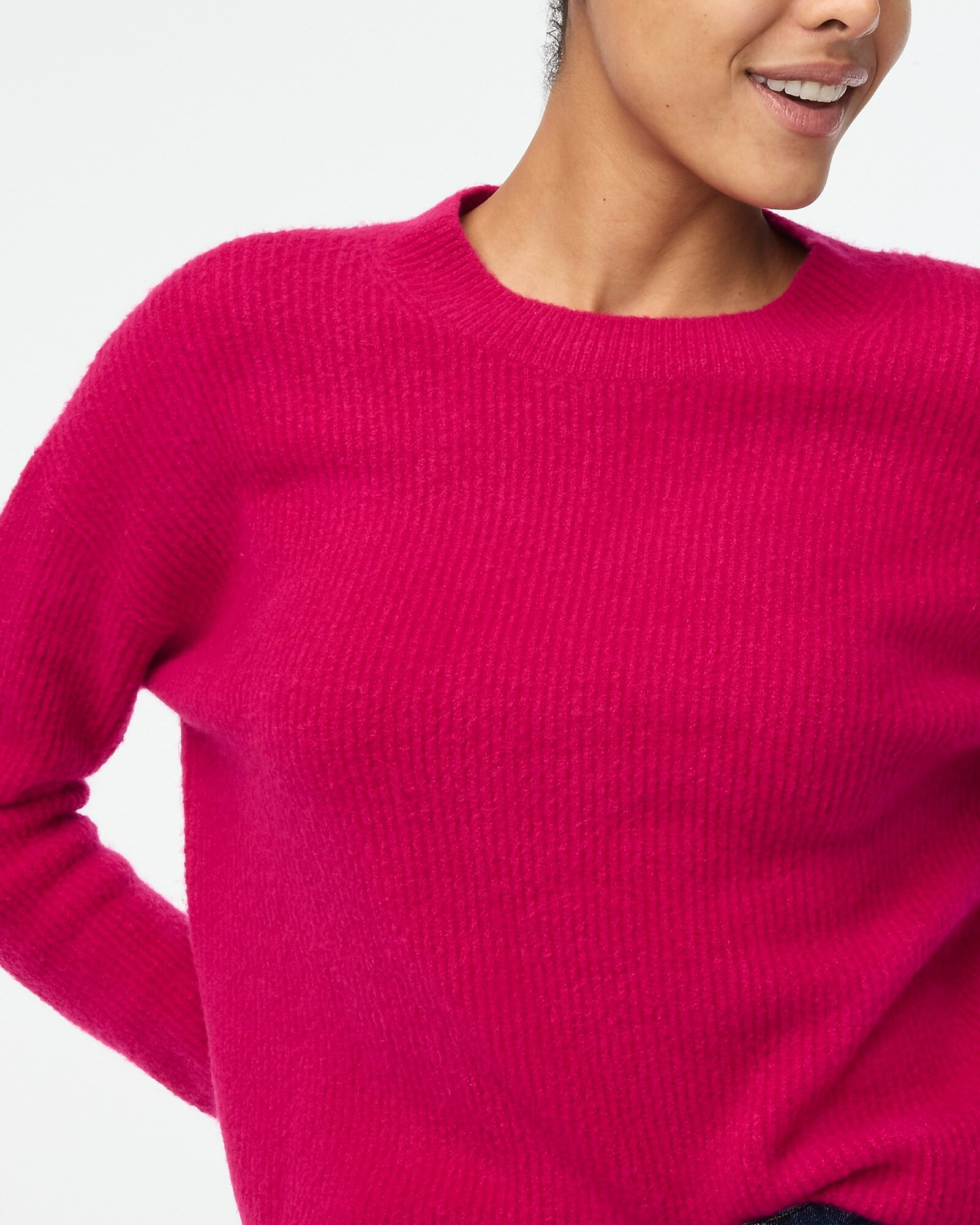 Ribbed boyfriend crewneck sweater in extra-soft yarn | J.Crew Factory