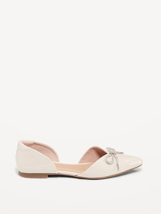 Faux-Leather D'Orsay Flats for Women | Old Navy (US)