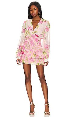 ROCOCO SAND Ren Mini Dress in Pink Lotues from Revolve.com | Revolve Clothing (Global)