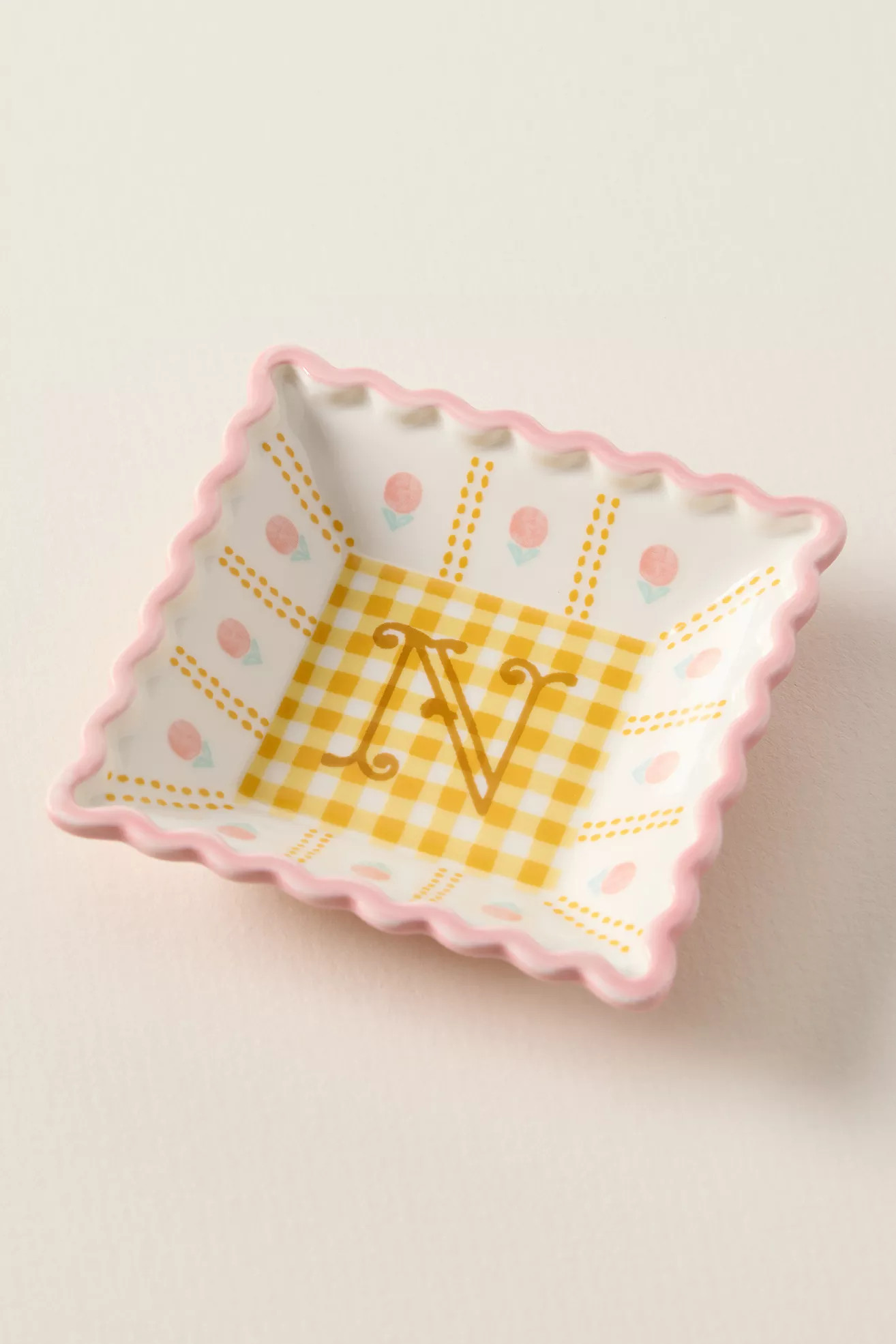 Georgia Monogram Stoneware Trinket Dish | Anthropologie (US)