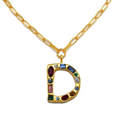 Emilie Gem Initial Necklace | Sequin