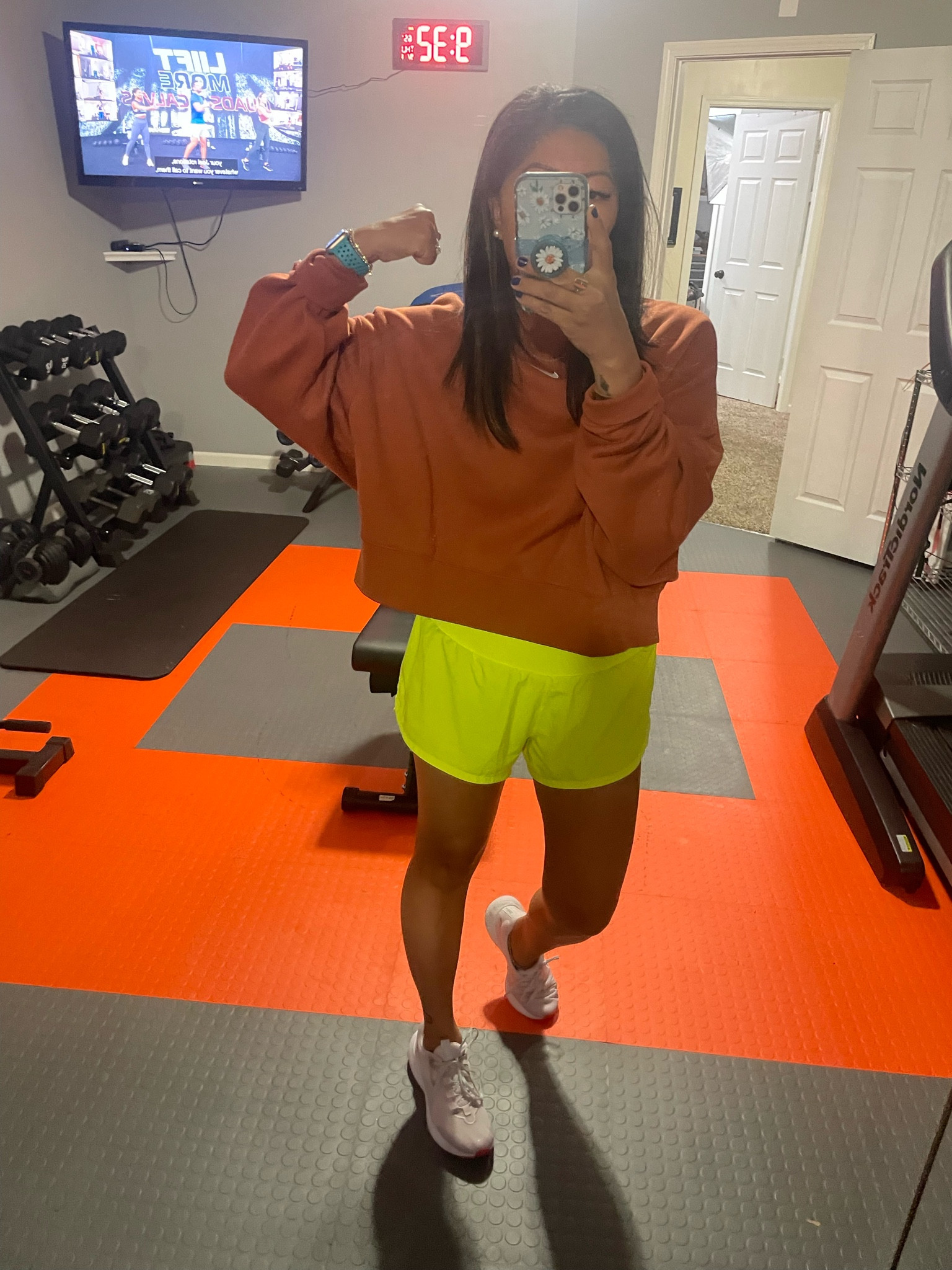 Leg day 

Nike sweatshirt
Lulu dupe short 
Nike shoes 

#LTKunder50 #LTKsalealert #LTKfit