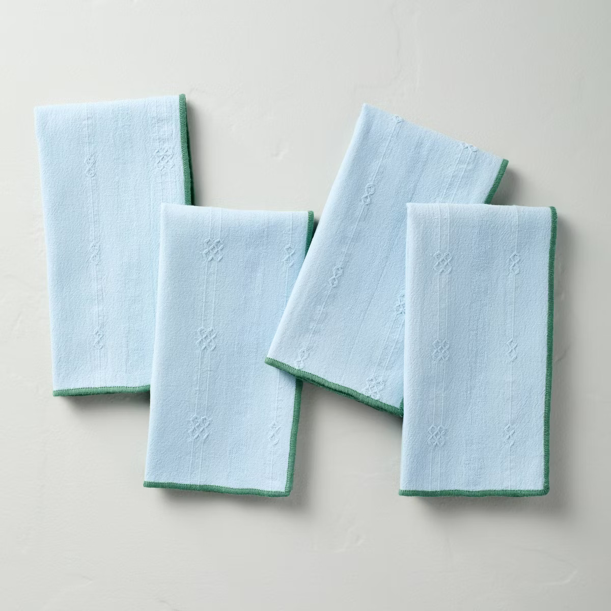 4pk Textured Stripe Cloth Napkins Blue - Hearth & Hand™ with Magnolia | Target