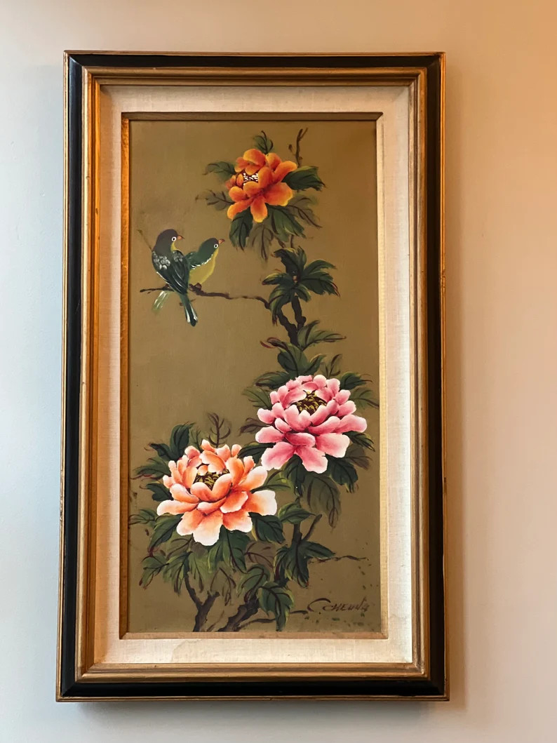 C Cheung,oil Painting,original,asian Art,oriental Wall Art,floral,birds,abstract Realism - Etsy | Etsy (US)