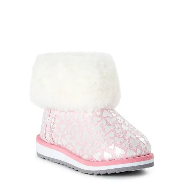 Wonder Nation Toddler Girls Faux Shearling Boots, Sizes 7-12 - Walmart.com | Walmart (US)