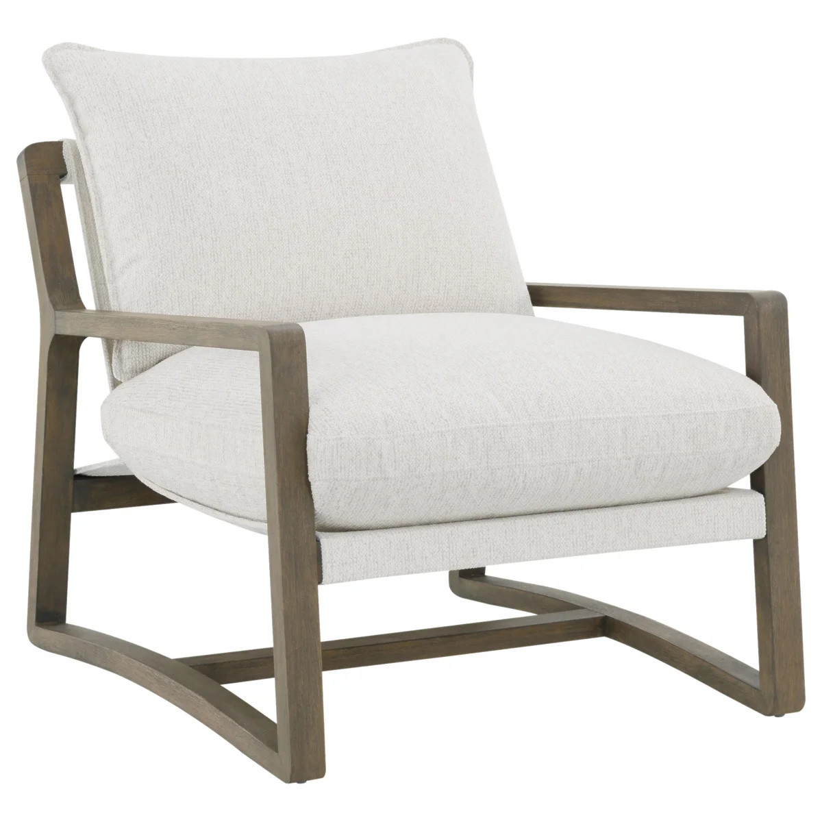 Geneva Boucle Upholstered Wood Arm Accent Chair Sand | Wayfair North America