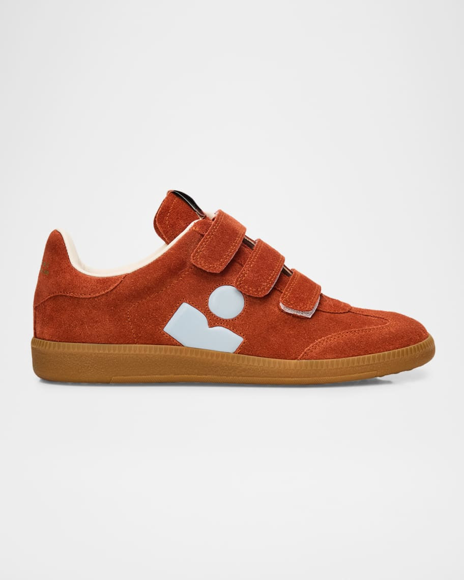 Isabel Marant Beth Mixed Leather Grip-Strap Sneakers | Neiman Marcus
