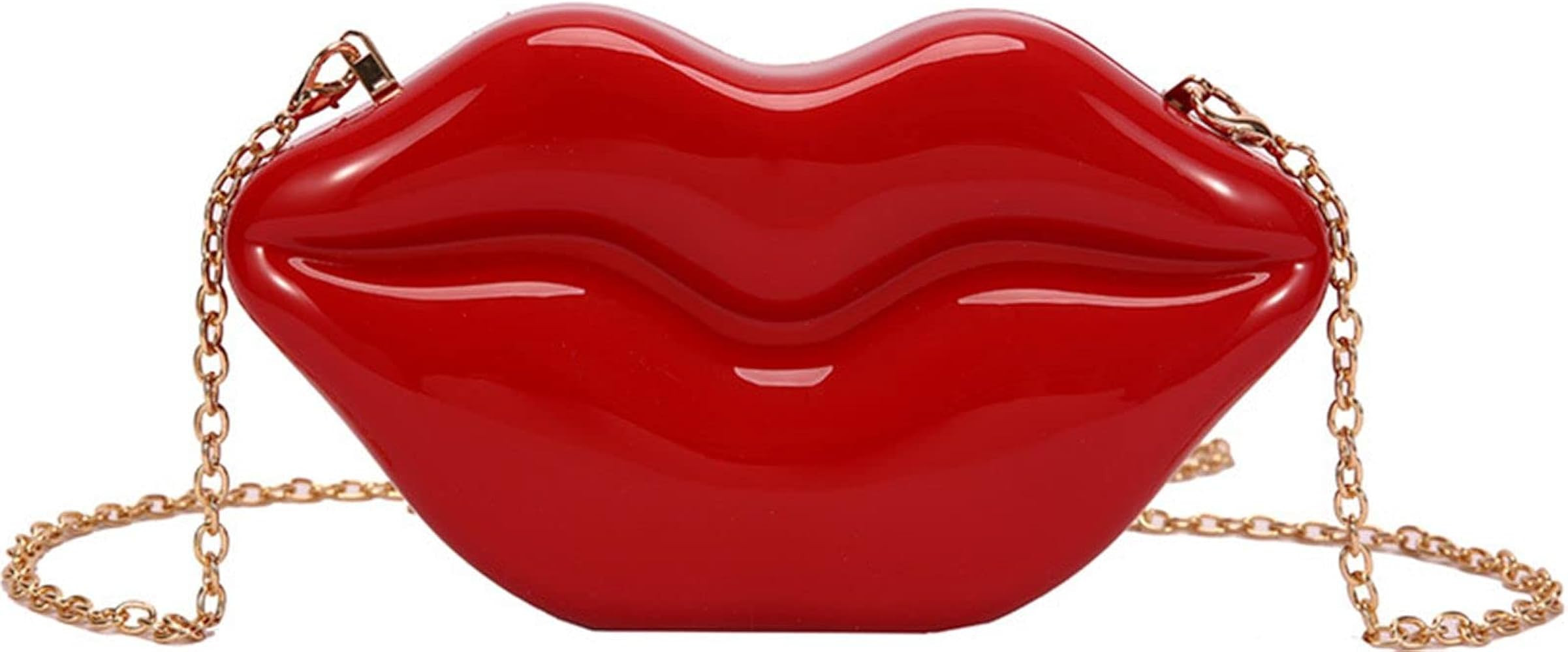 QZUnique Lips Evening Clutch Purse, Acrylic Banquet Handbags, Chain Gold/Silver/Bronze Women Fash... | Amazon (US)