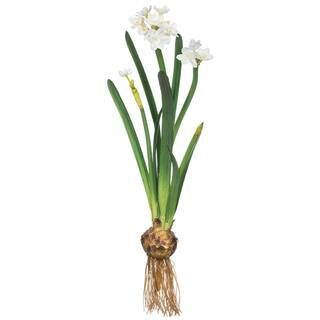 30 in. Artificial Paper White with Bulb Stem White Polyester | The Home Depot