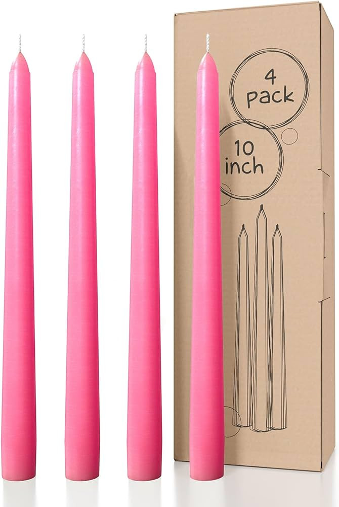CANDWAX 10 inch Taper Candles Set of 4 - Dripless Taper Candles and Unscented Candlesticks - Perf... | Amazon (US)
