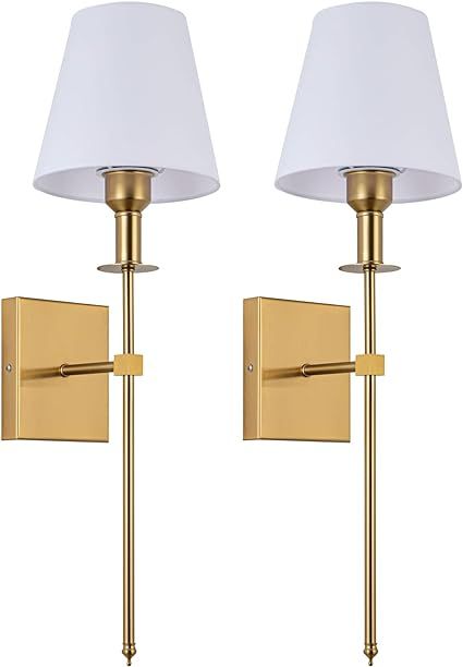 Wall Sconces Battery Operated Wall Light Set of 2，not Hardwired Sconce Fixture，Battery Powere... | Amazon (US)