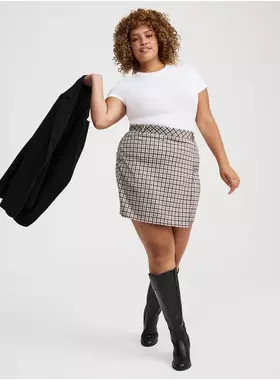 Mini Double-Knit Overlap Skirt | Torrid (US & Canada)