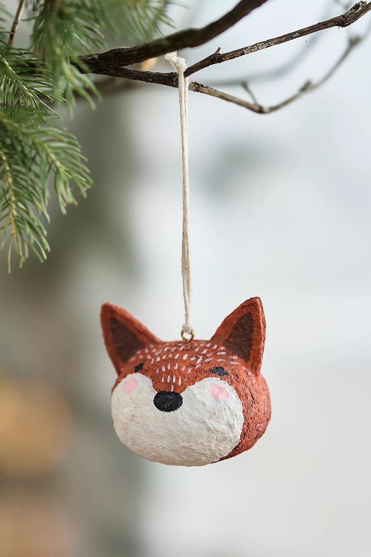 Fox Friend Recycled Cotton Ornament | Anthropologie (US)