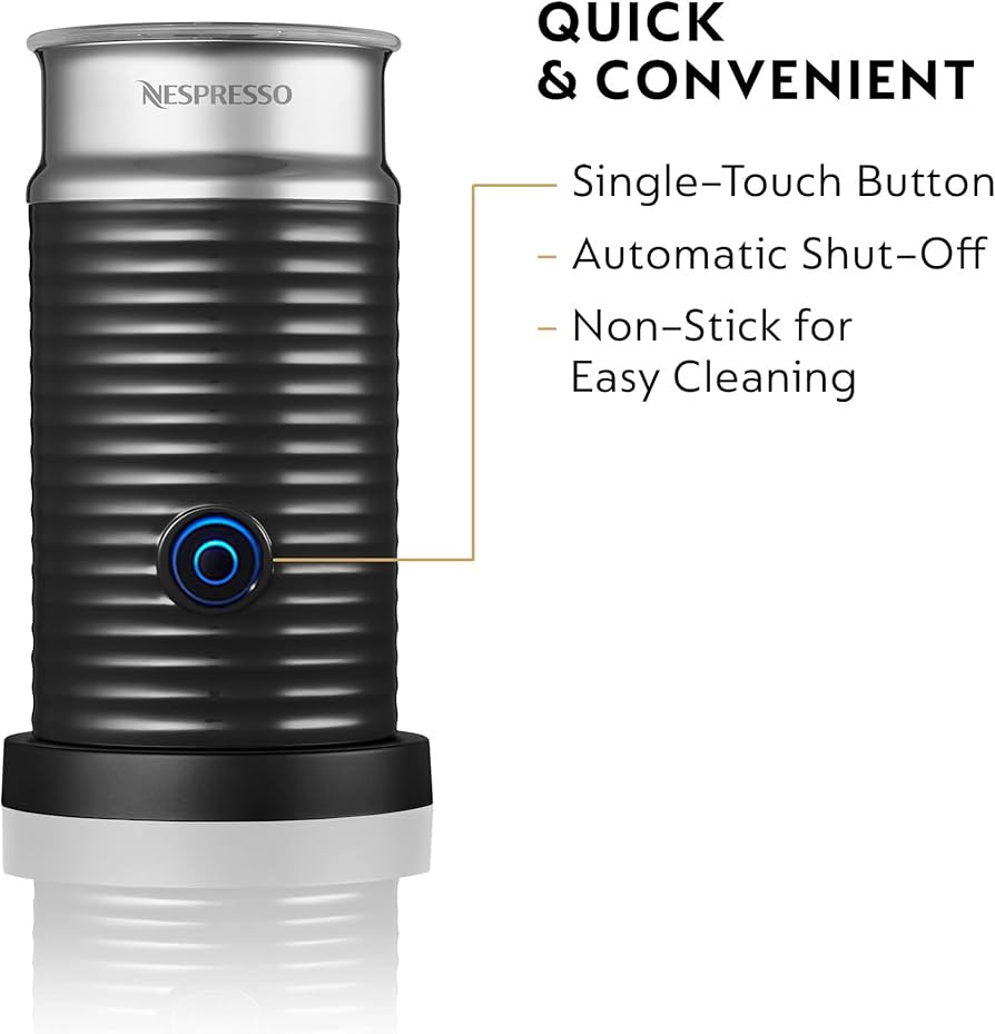Nespresso Aeroccino 3 Milk Frother, Black, Steel | Amazon (US)